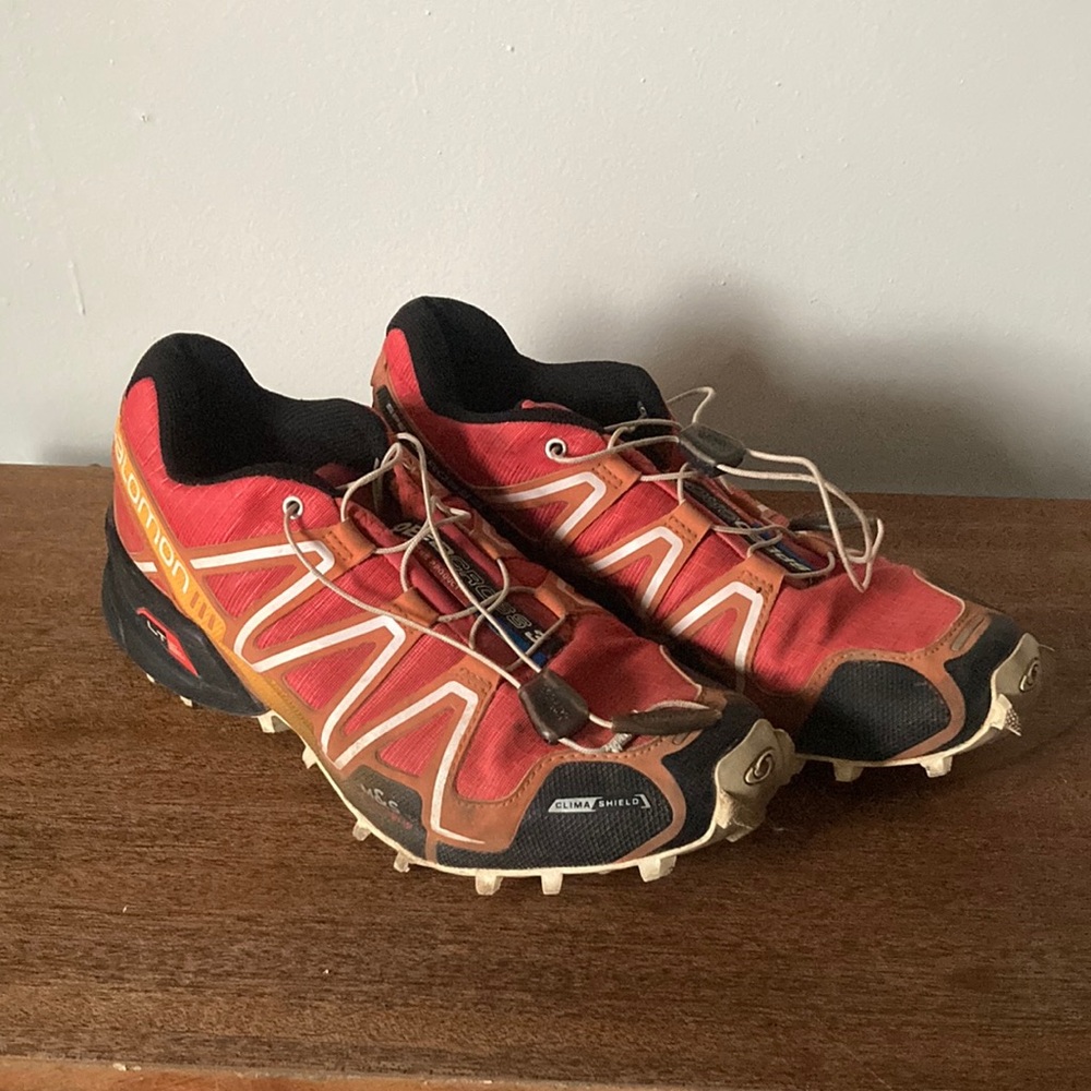 Salomon Red and Black Trail Running Shoes